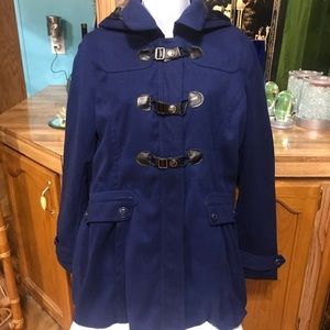 Dollhouse hooded blue pea coat